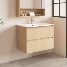 Laulea 750mm Wall Hung Single Vanity with Ceramic Countertop